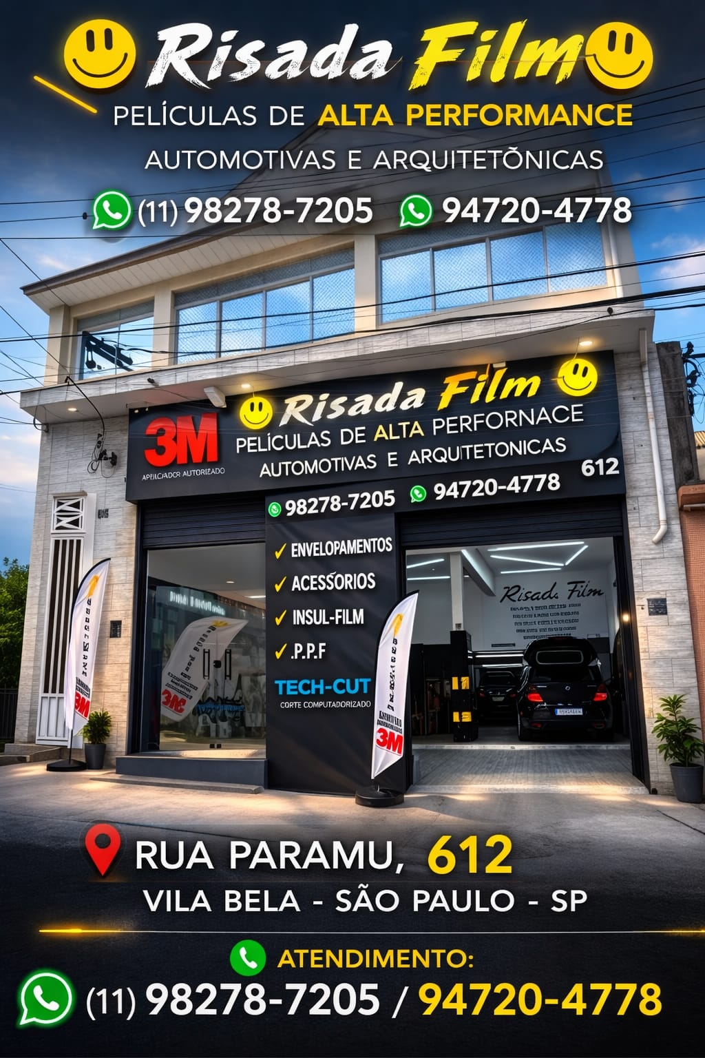 Fachada da Risada Film - Rua Paramu 612, Vila Bela